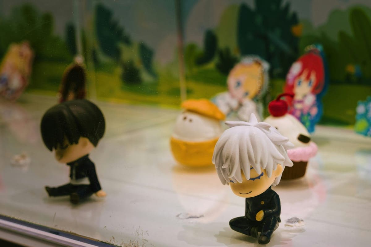 Doll and figure collection on display