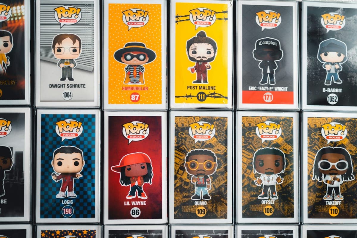 Funko Pop vinyl figures in boxes