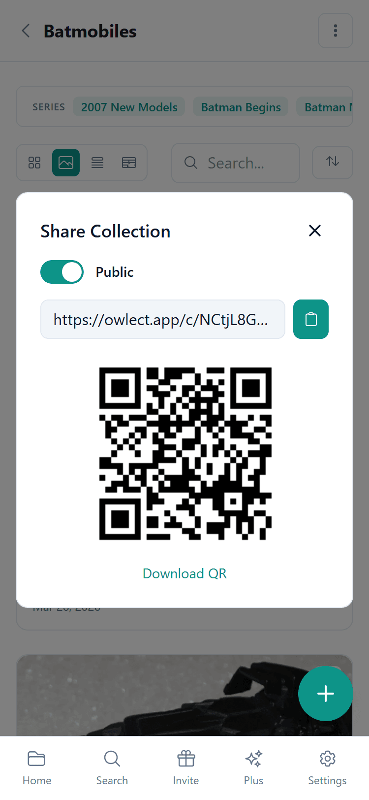 Share dialog