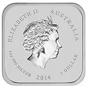 Australia 1 Dollar - Elizabeth II (4th Portrait - Year of the Horse - "Red Flower Eagle" - Silver)